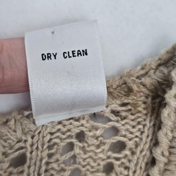 Valerie Stevens Women’s M Beige Linen Cotton Sleeveless Longline Cardigan Vest - Picture 11 of 14